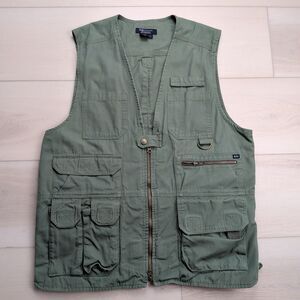 5.11 Tactical Vest Mens L Green 80001 Army Hunting Cargo Concealed Carry Canvas